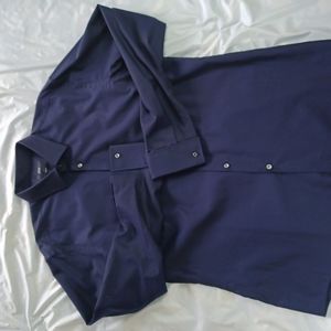 Men's Hugo Boss Navy Blue Slim Fit Button-up Dress Shirt - Size 17 / 43